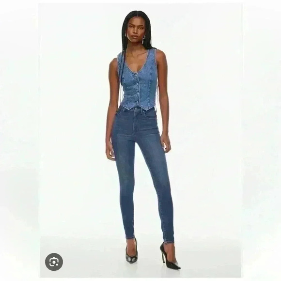 ARITZIA DENIM FORUM LOLA MID RISE SKINNY 28 L SIZE 29 - Picture 1 of 7
